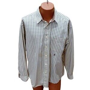 Vintage Tommy Hilfiger Shirt Mens XL Button Up Crest Logo 90s Tan w/ Octagon